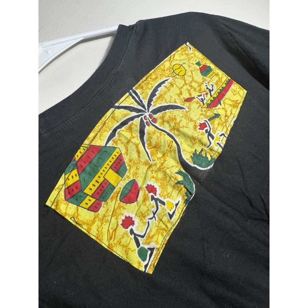 Handcrafted African Print Patchwork Denim Shirt U… - image 8